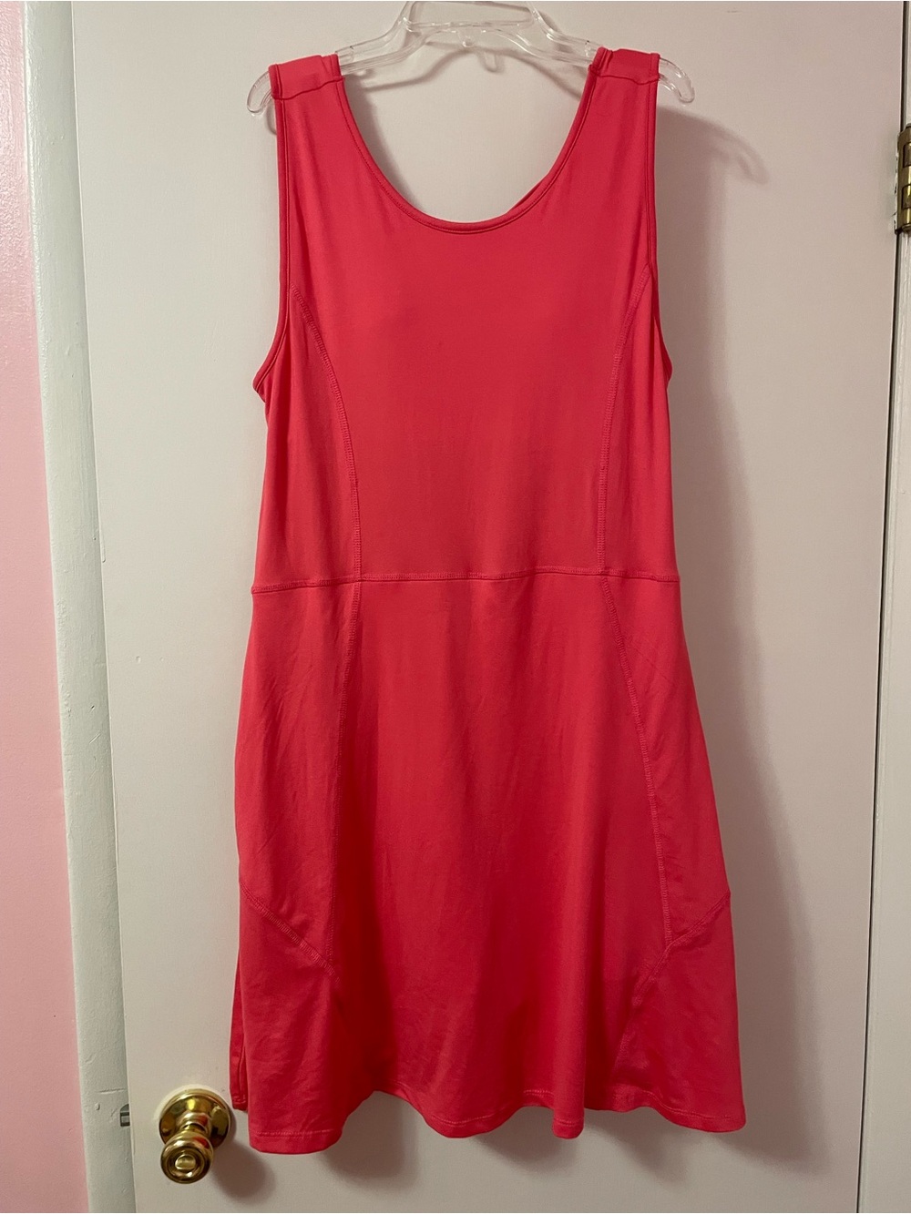 Women's Sleeveless Coral A-Line athletic Dress - Picture 1 of 4